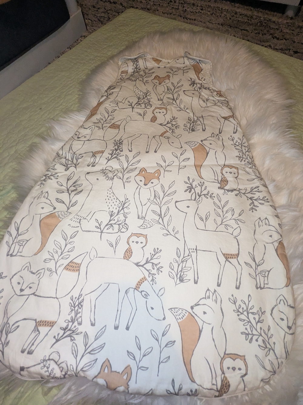 Neutral Woodland Animals Sleep Sack - Cream/Tan